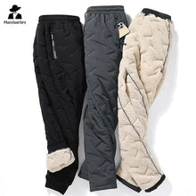 Load image into Gallery viewer, Winter Down Cotton Pants Men's Casual Waterproof Zipper Pocket Thickened Wool Warm Pants Jogger Outdoor Cold-proof Ski Pants 7XL

