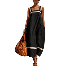 Load image into Gallery viewer, Summer Dress for Women Tassel Decorated Sleeveless Cotton Linen Dress Loose Vacation Long Dress with Pockets
