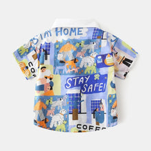 Load image into Gallery viewer, Boys' Cute Dinosaur Collar Short Sleeve Top (Ages 2–7Y)
