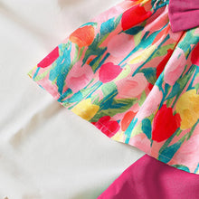 Load image into Gallery viewer, Summer Outfit For Girls Aged 4-7 Kids Girls Clothes Off-Shoulder Top And Shorts 2 Pcs Set Children Clothing For 4 5 6 7 Years
