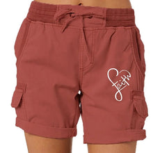 Load image into Gallery viewer, Summer Women Brand Printed High Waist Shorts Fashion Short Pants Female Work Wear Casual Loose Cargo Shorts
