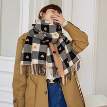 Load image into Gallery viewer, 1 Piece of Women's Autumn and Winter Heart-Shaped Scarf, Women's Plaid Comfortable Scarf, Thick Large Blanket Shawl Scarf
