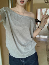 Load image into Gallery viewer, T-shirts Women Solid Simple Summer Casual Cleanfit Short Sleeve All-match Young Girls Streetwear Y2k Top Aesthetic Clothes Ins
