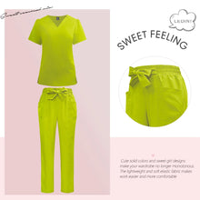 Load image into Gallery viewer, Surgical Uniforms Woman Fashion Bow Belt Nursing Scrubs Set Medical Uniform Top Pants Hospital Clinical Suits Beauty Spa Clothes
