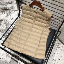 Load image into Gallery viewer, 2025 New Women Sleeveless Puffer Jacket Spring Winter Female 90% White Duck Down Ultra Lightweight Packable Warm Down Liner Vest
