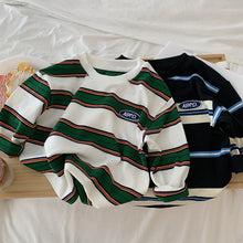 Load image into Gallery viewer, 2025 autumn Children Clothes Girls Long Sleeves Bottoming Shirts Cool Boys Stripe Cotton T-shirt Teen Loose Casual 2-7y Kids Top
