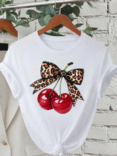 Load image into Gallery viewer, Fashion Cherry Print Women T-Shirt Short Sleeve Crew Neck Casual Tops for Summer Spring Women's Clothing Tops Tees
