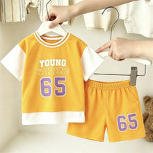Load image into Gallery viewer, Summer Fashion Sports Suits Boys Trendy Clothing Short-sleeved Shorts Two Piece Set Toddler New Design Casual Sports Costume

