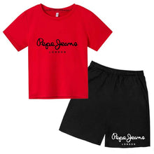 Load image into Gallery viewer, Kids Trendy Simple Letter Print Summer Fashion Breathable Tees+Shorts 2pcs Sportsuits 3-13 Years Boys Girls Outfits Clothes Sets
