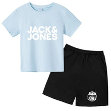 Load image into Gallery viewer, Kids Trendy Simple Letter Print Summer Fashion Breathable Tees+Shorts 2pcs Sportsuits 4-14 Years Boys Girls Outfits Clothes Sets
