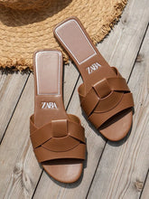 Load image into Gallery viewer, Flat Slippers Casual Shoes Woman 2026 Trend Luxury Summer Elegant Dresses Sandals Beach Designer House Round Toe Brand Bathroom
