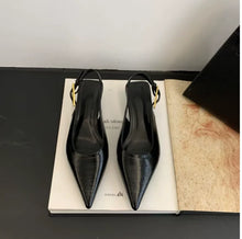 Load image into Gallery viewer, Women's Pointed Toe Slingback Dress Mule Pumps
