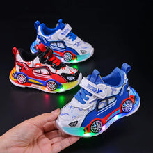Load image into Gallery viewer, Spring Kids Shoes New Fashion Versatile Casual Shoe Anti Slip Cartoon Car Boy Shoe LED Lights Simple Trendy Sneakers Кроссовки
