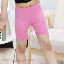 Load image into Gallery viewer, 2Pcs Summer Solid Color Kids Leggings Girls Safety Shorts Cotton Leggings Girls' Beach Shorts Are Suitable For Children Age 2-13
