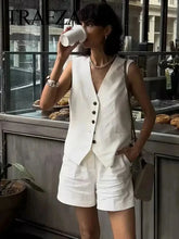 Load image into Gallery viewer, HH Summer Women Elegant Solid Single Breasted V Neck Casual Vest Top Female Fashion Office Lady Chic Outerwear Vest
