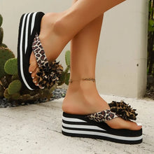 Load image into Gallery viewer, Summer Women Comfortable Sexy Leopard Flowers Soft Wedges Slippers Casual Beach Shoes New Flower Women's Sandals
