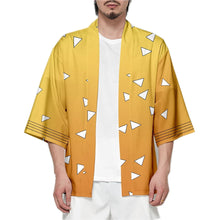 Load image into Gallery viewer, Anime Character Kamade Zezeko Pink Women's Kimono Cardigan Summer Kamado Tanjirou Green Black Checkered Men Japanese Haori Coat
