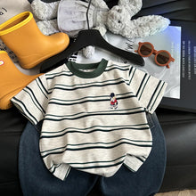 Load image into Gallery viewer, Summer Cotton Children Stripe Short Sleeve T-shirt For Boys and Girls Vintage Fashion Tops
