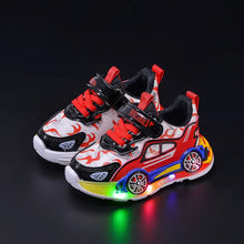 Load image into Gallery viewer, Spring Kids Shoes New Fashion Versatile Casual Shoe Anti Slip Cartoon Car Boy Shoe LED Lights Simple Trendy Sneakers Кроссовки
