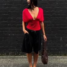 Load image into Gallery viewer, Sexy V Neck Tanks Top Women Backless Lace Up Ruched Crop Top Vest Tee Y2K Slim Club Party Top Hot Girl 2026 Summer New Tops
