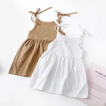 Load image into Gallery viewer, Summer Toddler Girl Dress Solid Cotton Sleeveless Children Dress Kids Sundress Slip Dress Fashion Girls Clothing
