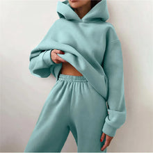 Load image into Gallery viewer, Women's Tracksuit Suit Autumn Fashion Warm Hoodie Sweatshirts Two Pieces Oversized Solid Casual Hoody Pullovers Long Pant Sets
