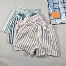 Load image into Gallery viewer, Children's Stripe Shorts Linen Cotton Toddler Kids Boys Girls Summer Casual Fifth Pants
