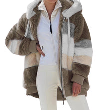 Load image into Gallery viewer, Oversized Jacket for Women Coat 2025 Autumn Winter Warm Plush Pocket Hooded Streetwear Loose Lady Zipper Cashmere Outerwear Coat
