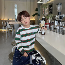Load image into Gallery viewer, 2025 autumn Children Clothes Girls Long Sleeves Bottoming Shirts Cool Boys Stripe Cotton T-shirt Teen Loose Casual 2-7y Kids Top
