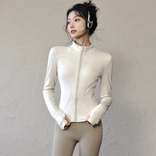 Load image into Gallery viewer, Long Sleeve Sports Jacket Women Zip Fitness Yoga Shirt Winter Warm Gym Top Activewear Running Coats Workout Clothes For Cycling
