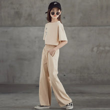 Load image into Gallery viewer, New Spring Summer Teenager Girls Clothing Sets Children Short Tops T Shirt And Pants 2Pcs Kids Tracksuit 5 6 8 10 12 14 Years
