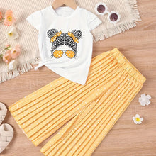 Load image into Gallery viewer, Summer Girls Clothing Sets New Cotton Fashion Short Sleeved+Wide Leg Pants Casual Two Piece Set Kids Clothes 2 3 4 5 6 7 Years
