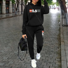 Load image into Gallery viewer, Women's Printed Fleece Hoodie &amp; Pants Two-Piece Set
