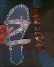 Load image into Gallery viewer, Sexy Women Sandals Summer Beach Shallow Mouth Rhinestones Ladies Fashion Show Comfortable Light Shoes Sandalias Femininas
