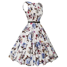 Load image into Gallery viewer, Summer Vestidos Dress Clothing Floral Robe Retro Swing Casual Vintage Rockabilly Dresses
