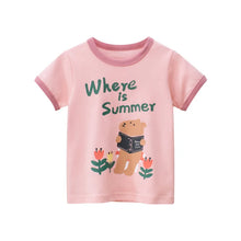 Load image into Gallery viewer, 2025 Summer 2-8 Years Kids Girl Shorts Sleeve T-shirts Printed Little Girl Top Baby Girl T Shirts Children Toddler Girl Clothes
