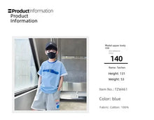 Load image into Gallery viewer, Boys Loose Casual Sets Summer Teen Gradient T-shirts+Shorts 2Pcs Big Kids Sport Short Sleeve Clothes Suits Children Print Outfit
