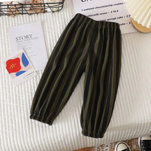 Load image into Gallery viewer, Summer Kids Casual Pants 1-6Y Simple Boys Grid Sweat Pants Korean Loose Thin Children Striped Letter Trousers
