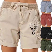 Load image into Gallery viewer, Summer Women Brand Printed High Waist Shorts Fashion Short Pants Female Work Wear Casual Loose Cargo Shorts

