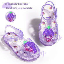 Load image into Gallery viewer, Fashionable Summer New Children's Jelly Sandals Trendy Sweet Beach Shoes Girls Cartoon Fruit Sandals Students Kids Crystal Shoes
