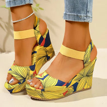 Load image into Gallery viewer, Women's Retro Ethnic Print Wedge Platform Sandals
