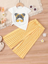 Load image into Gallery viewer, Summer Girls Clothing Sets New Cotton Fashion Short Sleeved+Wide Leg Pants Casual Two Piece Set Kids Clothes 2 3 4 5 6 7 Years
