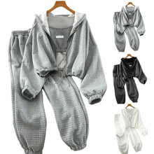 Load image into Gallery viewer, Women Hooded Tracksuit Sports 3 Pieces Set Sweatshirts Pullover Hoodies Pants Suit Home Sweatpants Trousers Outfits 2024
