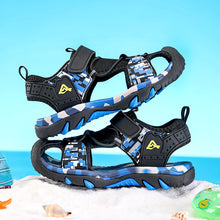 Load image into Gallery viewer, Kids Sandals Boys Breathable Anti-Slip Soft Sole Summer Beach Shoes Outdoor Lightweight Children Sandals with Adjustable Straps

