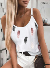 Load image into Gallery viewer, 2022 Summer Women Wear New Pattern Fashion T-Shirt Summer Casual Feather Print Sleeveless Tank Tops Camisole Coat
