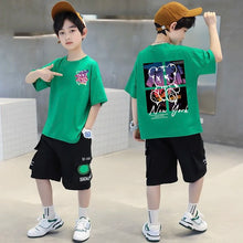 Load image into Gallery viewer, Korean Children's Clothes 2025 Summer Tops Art New York City Graphic T Shirts Cotton Baby Boys Short Sleeves Shirt Kids Clothes
