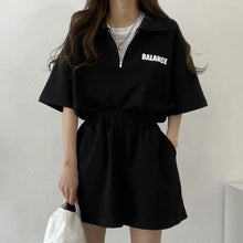 Load image into Gallery viewer, Women's Tracksuit Short Sets Sportswear Solid Print Shorts Sleeve Blouse Shorts Tracksuits Female Summer Casual Two Piece Sets
