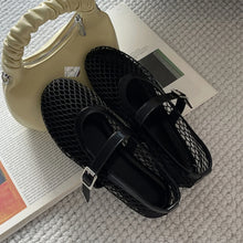 Load image into Gallery viewer, Eilyken Summer Designer Cosy Mesh Heels Women Flat Shoes Fashion Round Toe Buckle Strap Casual Outdoor Dress Sandals
