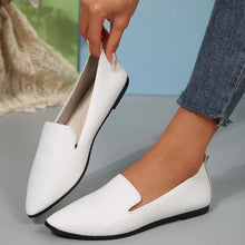 Load image into Gallery viewer, Women's Shoes PU Leather Loafers Ballet Flats Pointed Toe Barefoot Slip-on Casual Low Heel Fashion Stone Pattern Woman Flat Shoe
