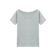 Load image into Gallery viewer, T-shirts Women Niche Design Off Shoulder Solid Short Sleeve Summer Chic Loose Casual Daily Simple Sexy Korean Trendy Street Tops
